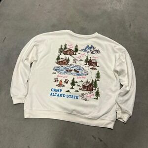 Altar'd State white oversized graphic crewneck sweatshirt